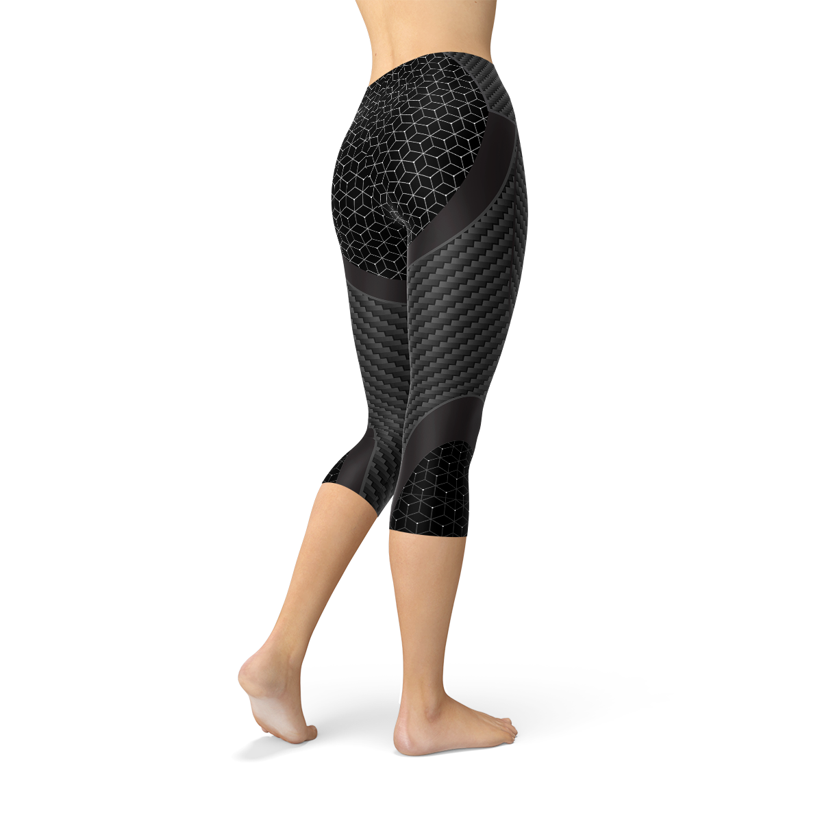 Women's Carbon Fiber Sports Capri Leggings