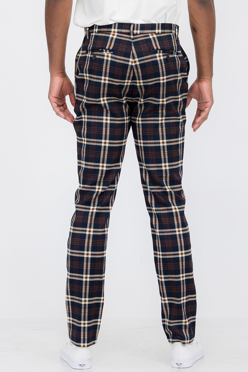 Plaid Slim Fit Pants