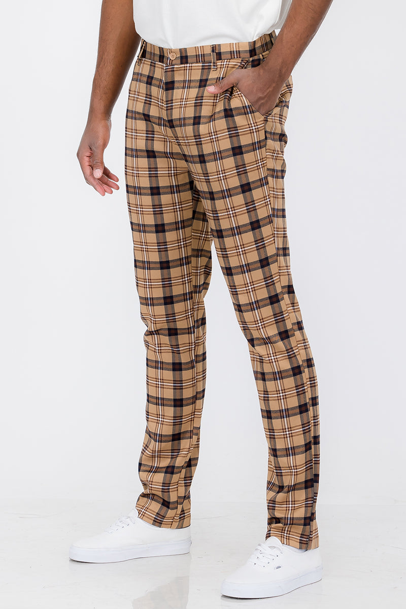 Plaid Slim Fit Pants