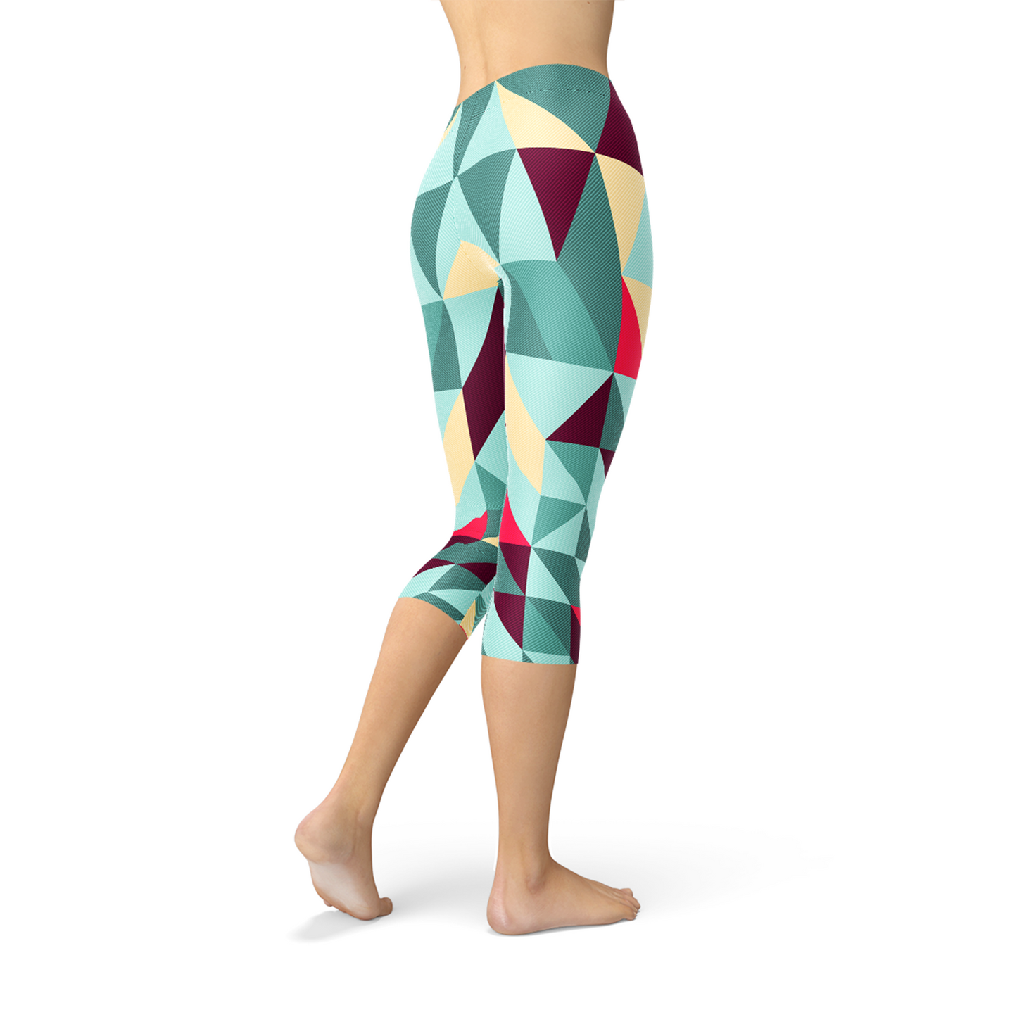 Women's Capri Leggings w/ Geometric Triangles