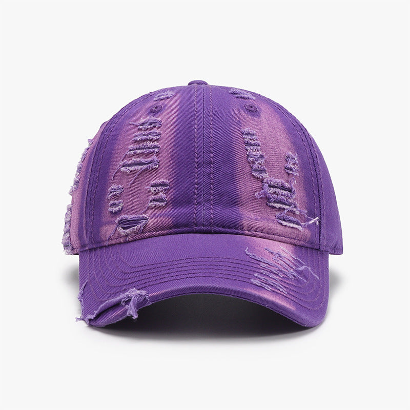 Women's Distressed Adjustable Cotton Baseball Cap