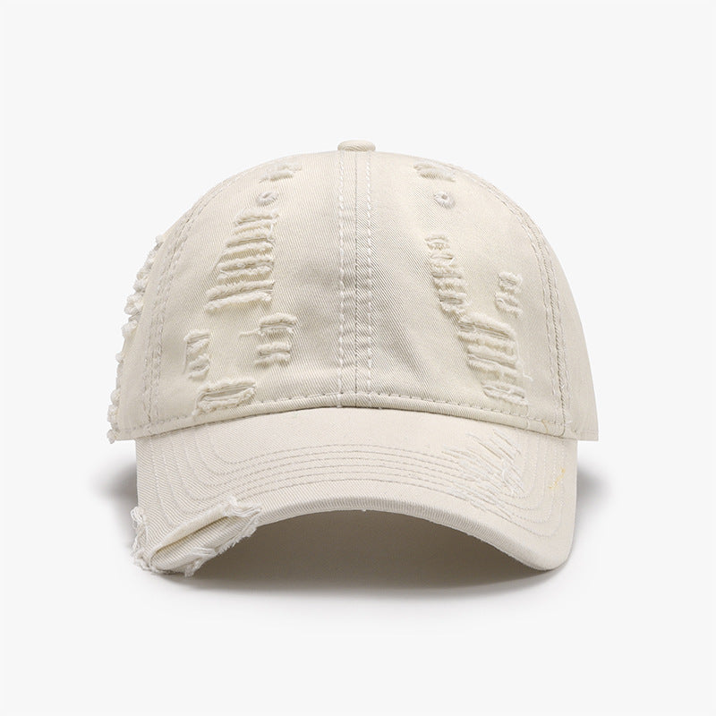 Women's Distressed Adjustable Cotton Baseball Cap