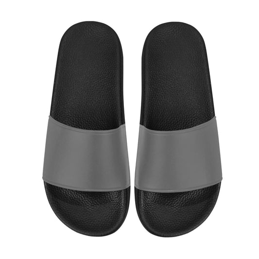 Womens Slides, Flip Flop Sandals, Dark Gray