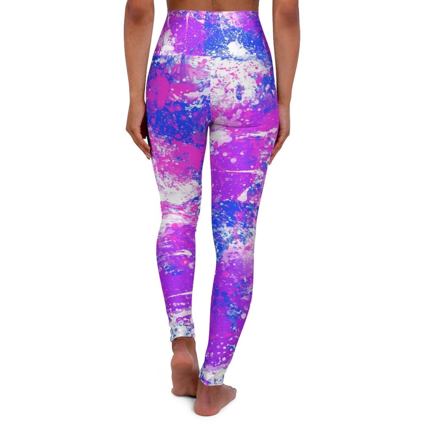 Women's High-waist Fitness Legging Yoga Pants, Pink Blue Pastel