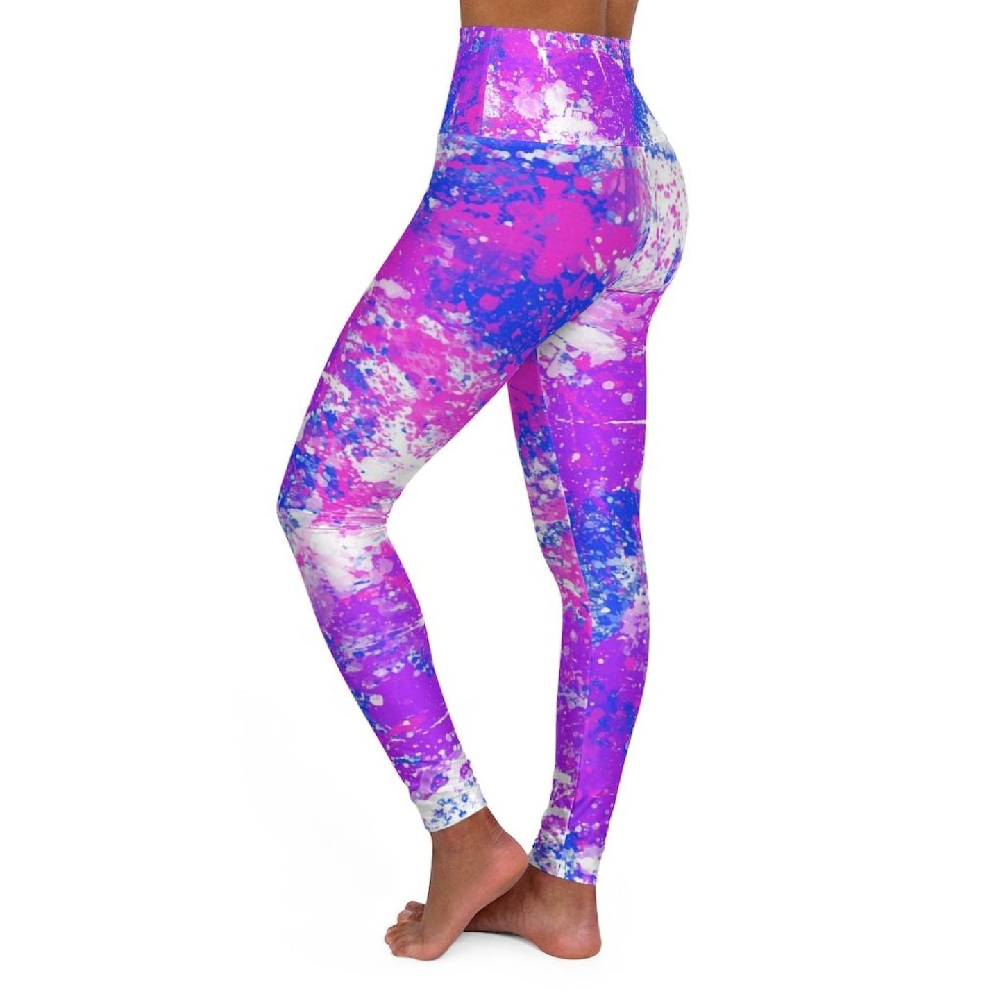 Women's High-waist Fitness Legging Yoga Pants, Pink Blue Pastel