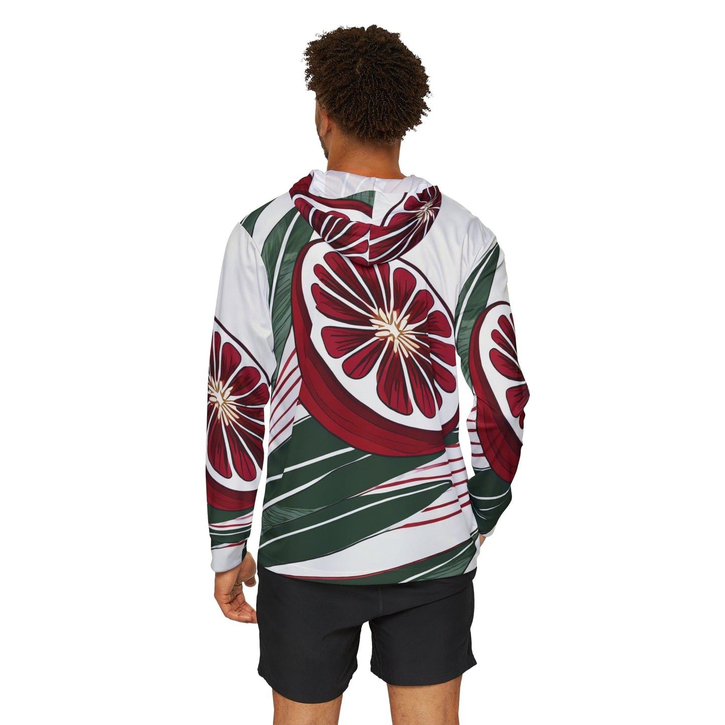 Mens Sports Graphic Hoodie Floral Line Art Print 8332