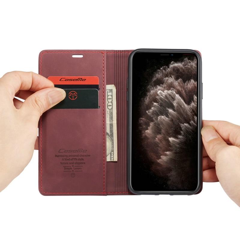 Luxury Magnetic Flip Wallet Case for iPhone 7, 8, X, 11, 12, 13