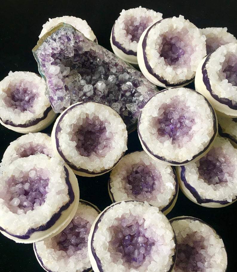 Artisan Amethyst Geo Vegan Bath Bomb