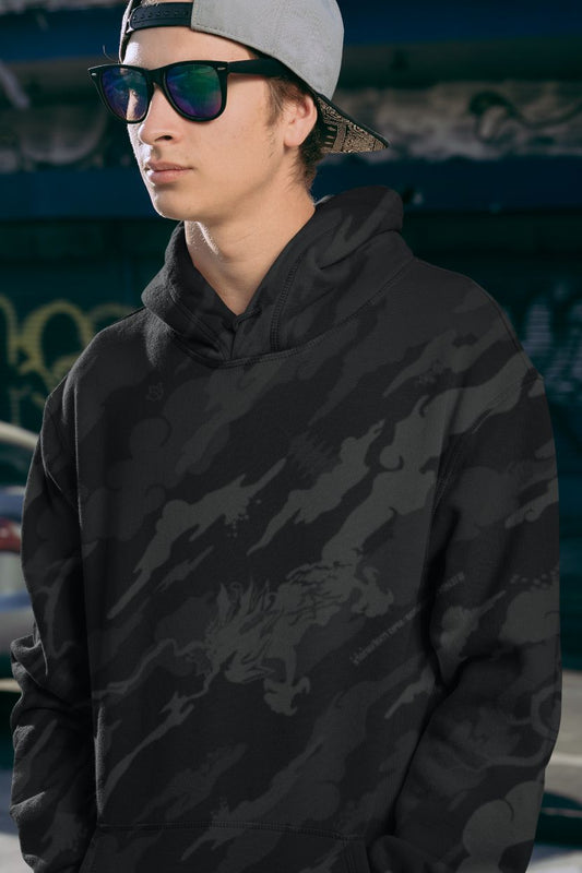 Alpine Black Retro Men Sublimation Hoodie