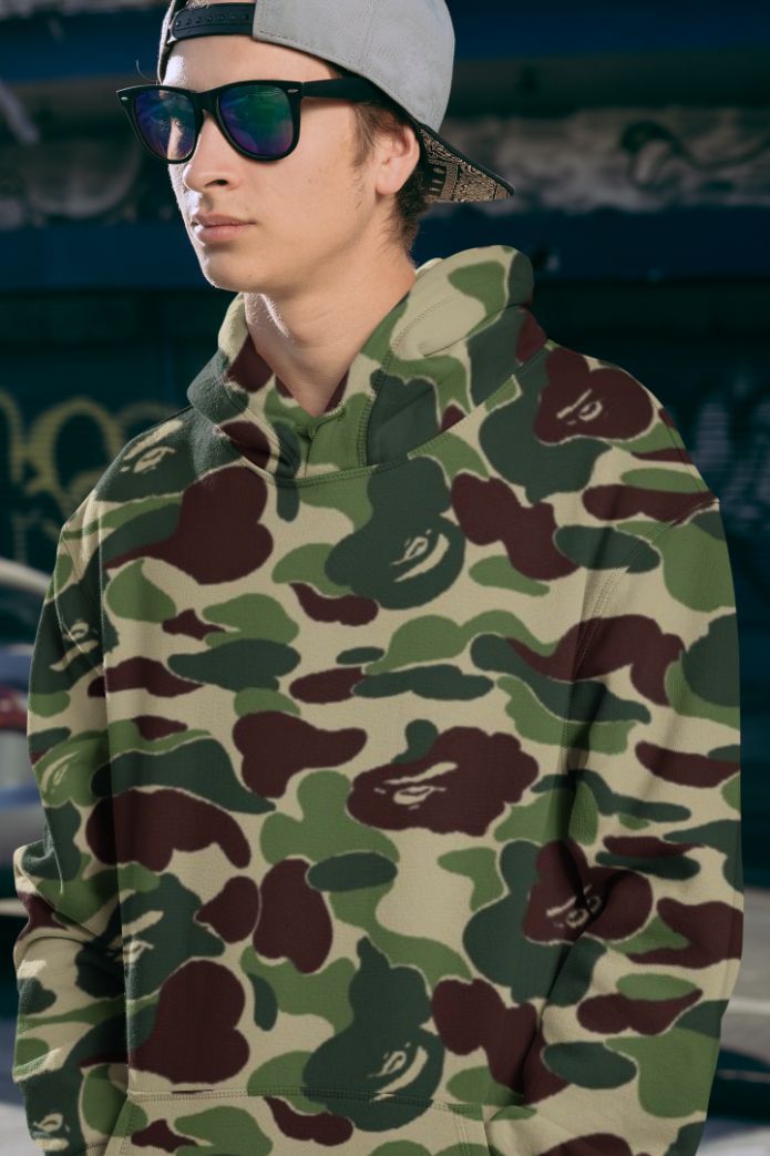 Army Dots Pattern Men Sublimation Hoodie