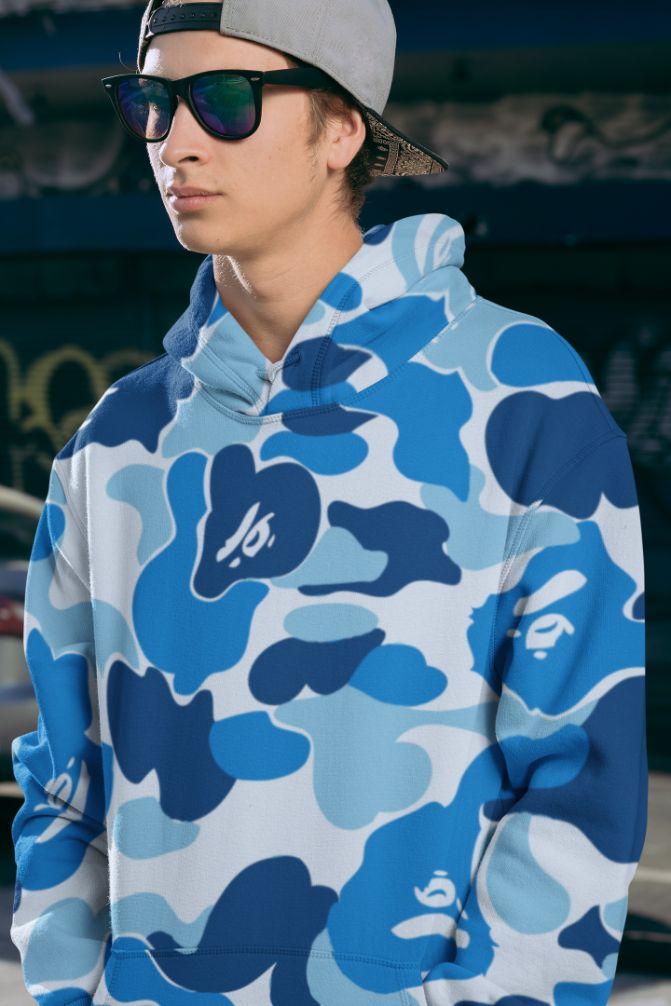 Blue Brand pattern (2) Men Sublimation Hoodie