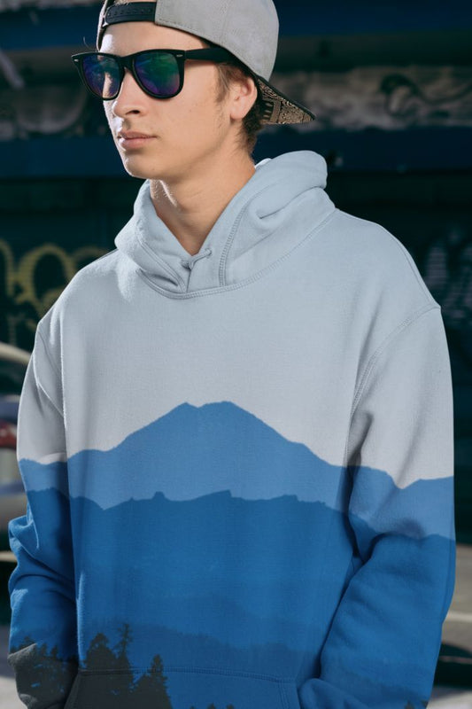 Blue Leafs (2) Men Sublimation Hoodie