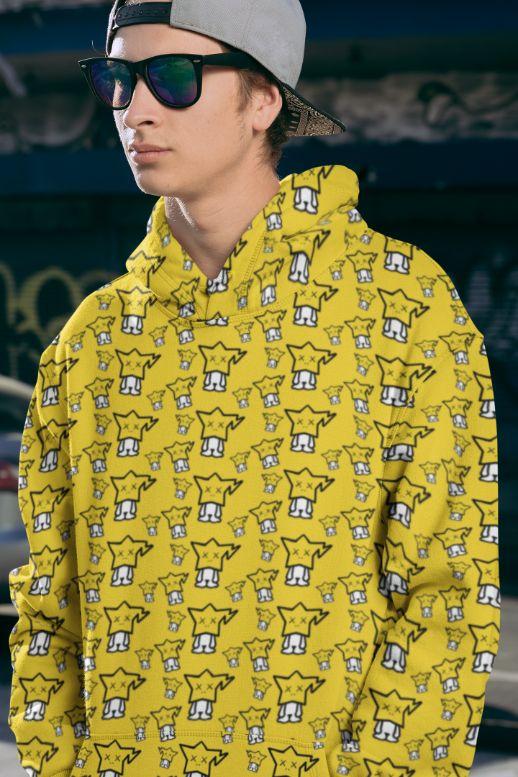 Cute Yellow Pattern Men Sublimation Hoodie