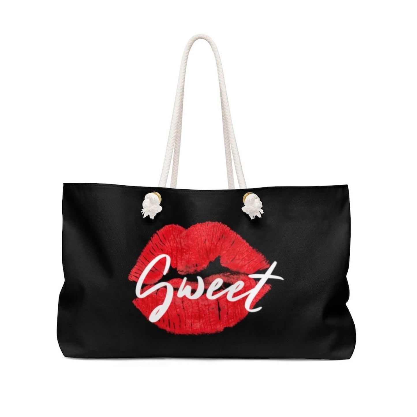 Weekender Tote Bag, Red Sweet Lips Kiss