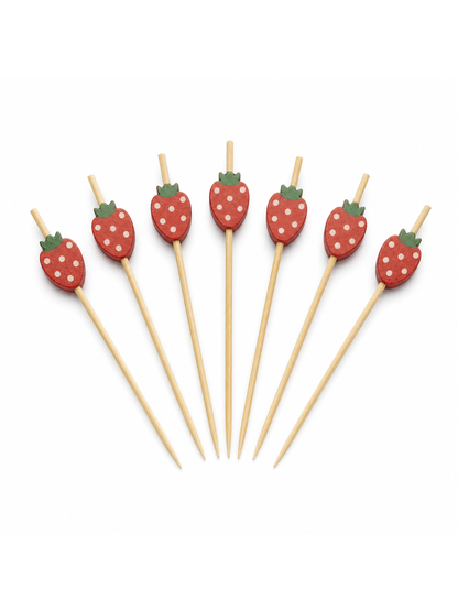 Strawberry Wood Picks, 100 Count — White background hero (1 of 8)