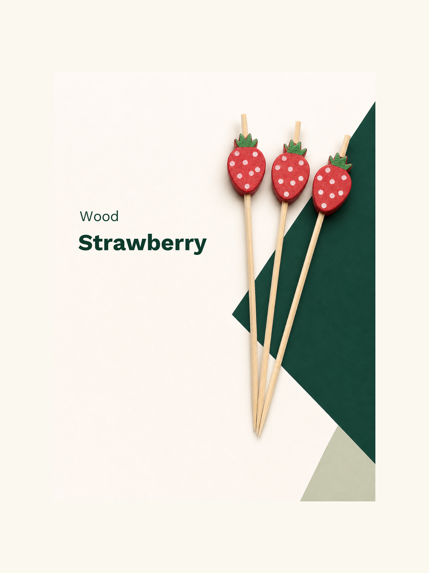 Strawberry Wood Picks, 100 Count — Material and pattern information (6 of 8)