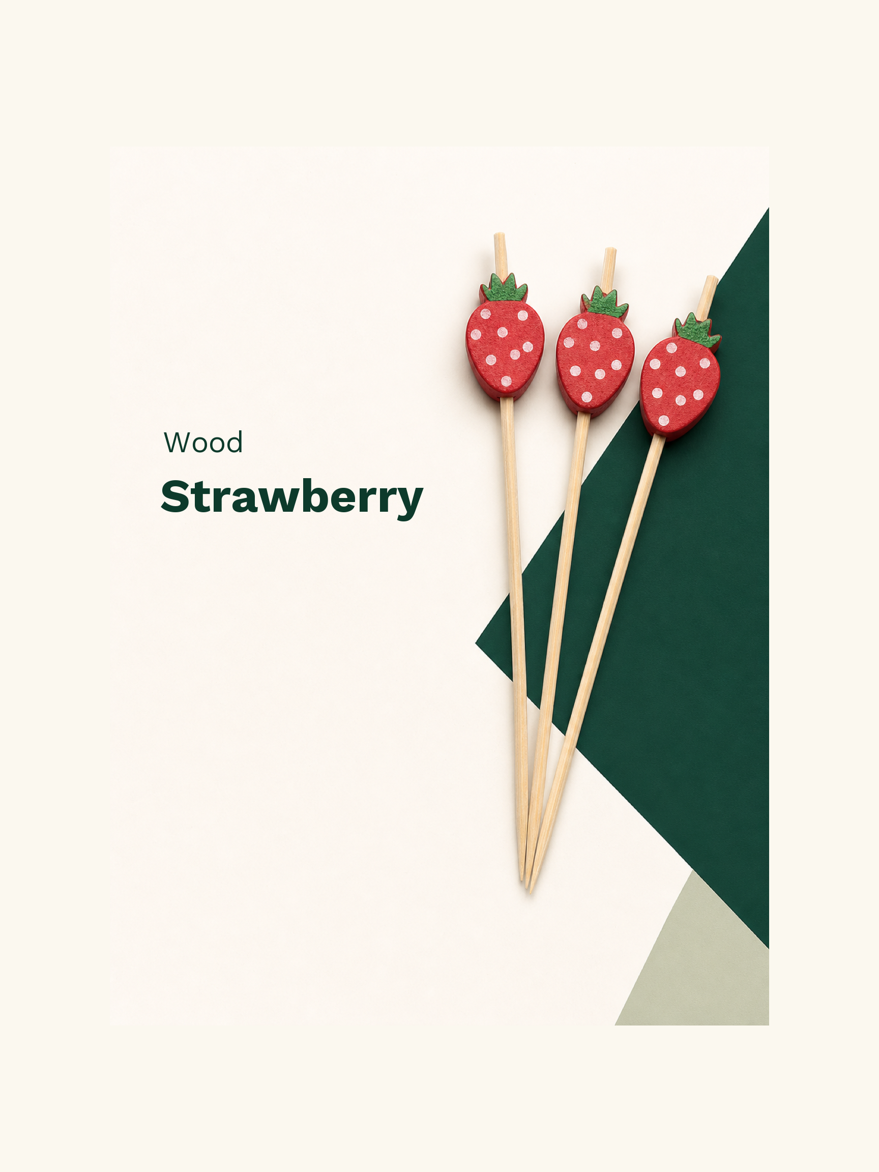 Strawberry Wood Picks, 100 Count — Material and pattern information (6 of 8)