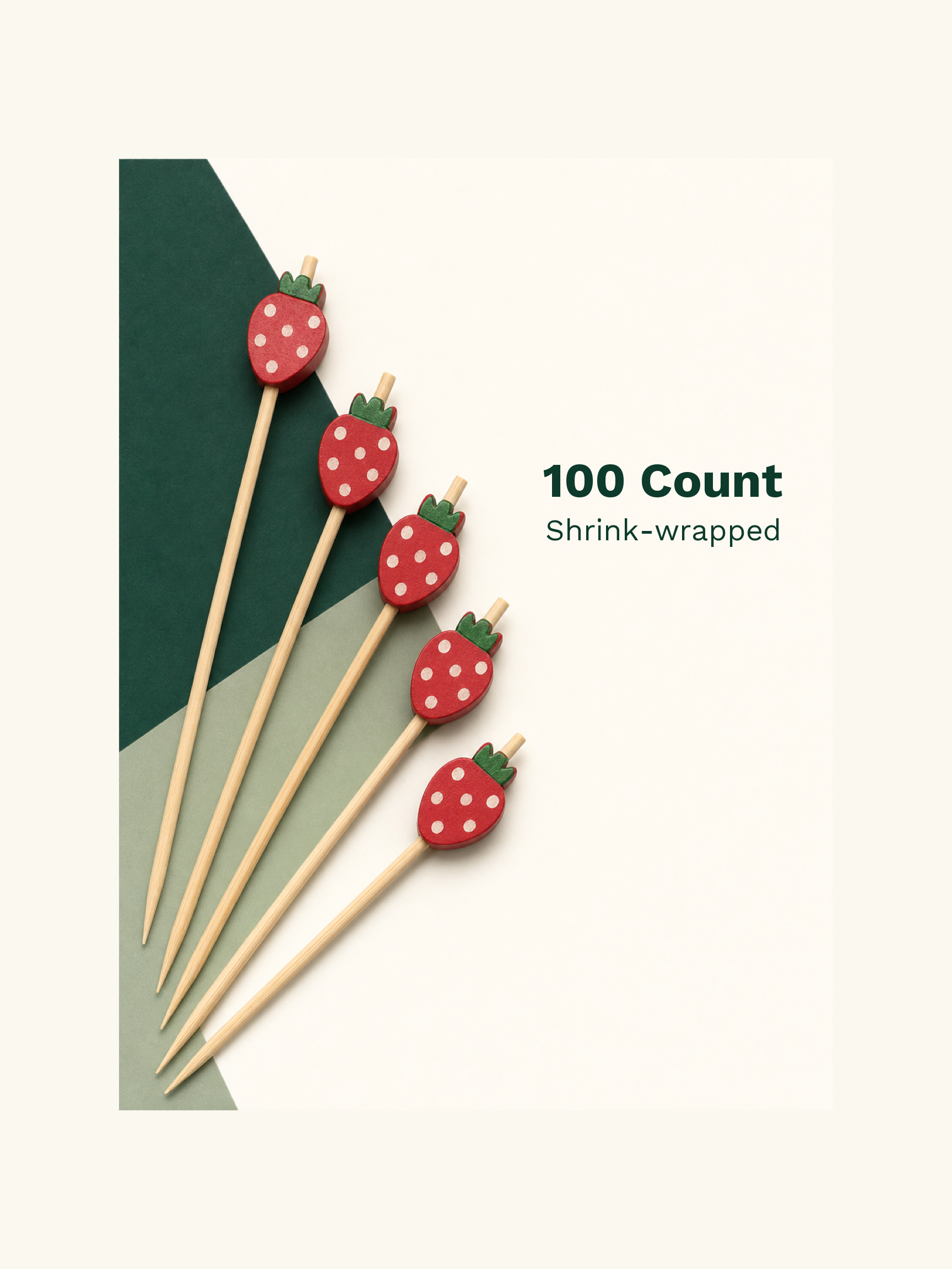 Strawberry Wood Picks, 100 Count — Pack facts (8 of 8)