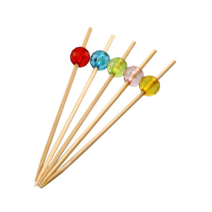 Acrylic Bead Wood Picks, 100 Count