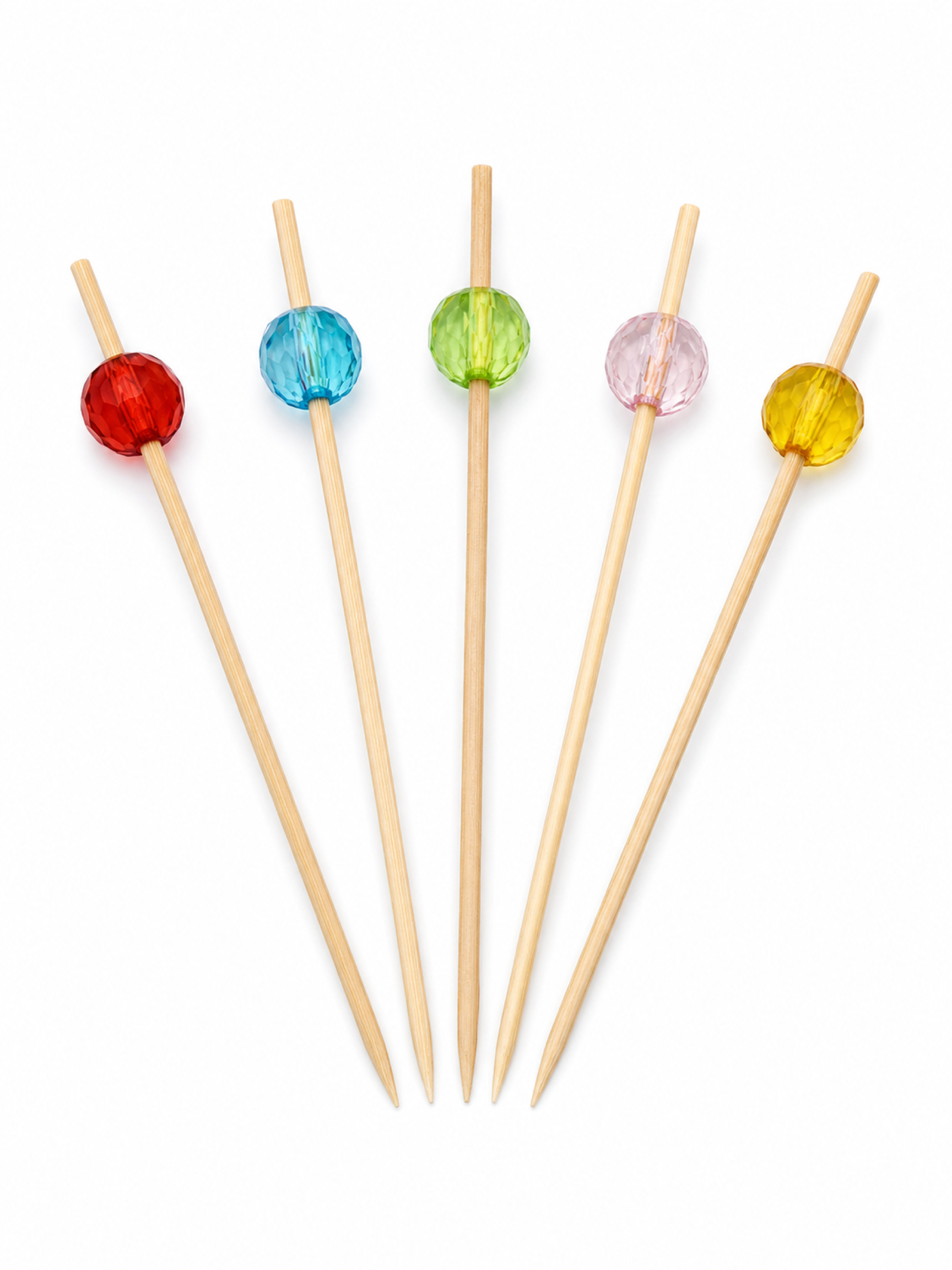 Acrylic Bead Wood Picks, 100 Count — White background hero (1 of 8)