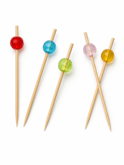Acrylic Bead Wood Picks, 100 Count — Multiple views (5 of 8)
