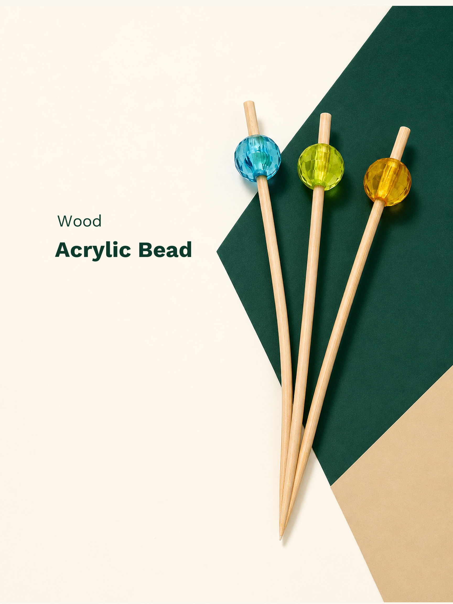 Acrylic Bead Wood Picks, 100 Count — Material and pattern information (6 of 8)