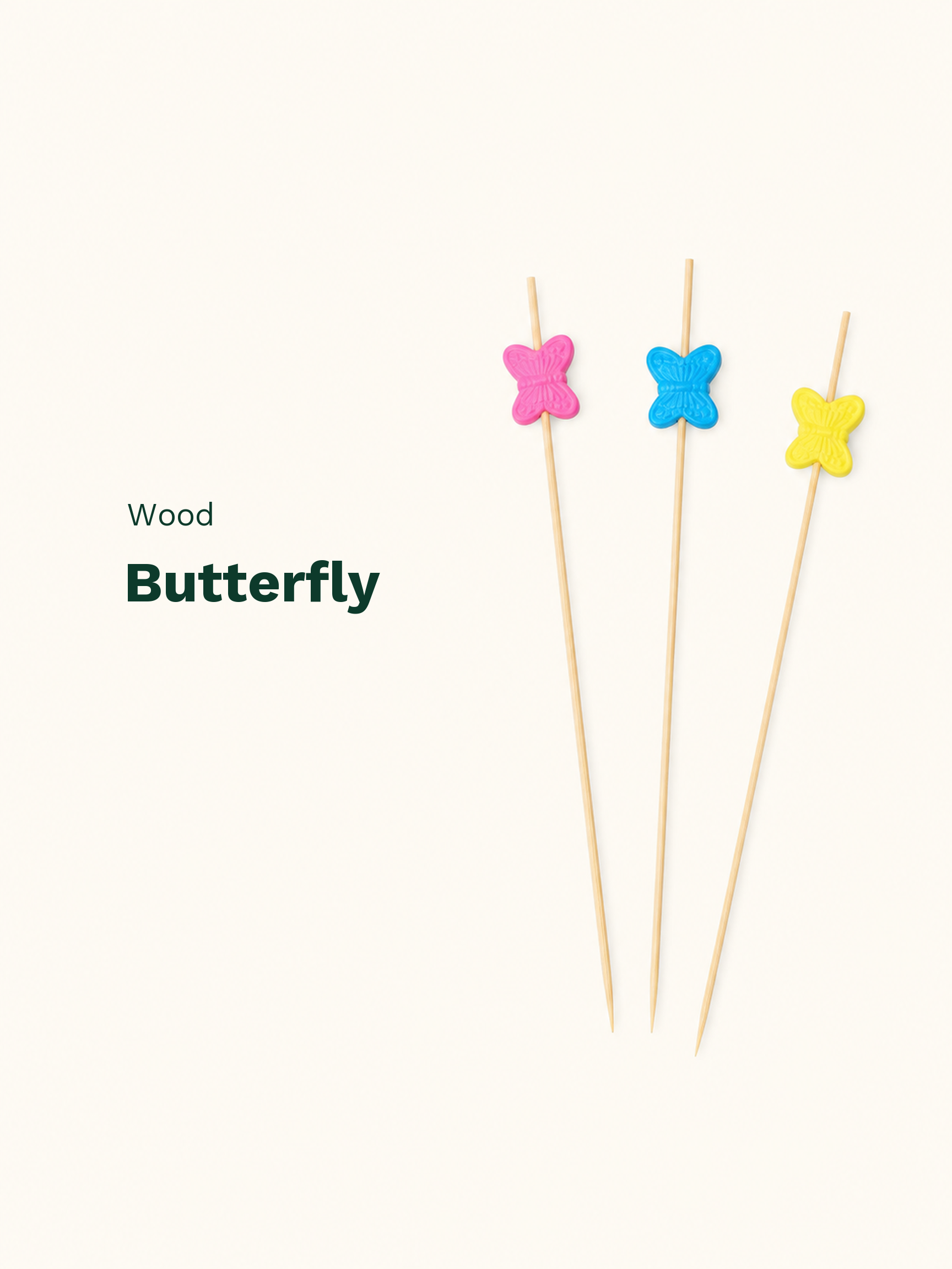 Butterfly Wood Picks, 100 Count — Material and pattern information (6 of 8)