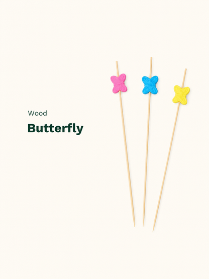 Butterfly Wood Picks, 100 Count — Material and pattern information (6 of 8)