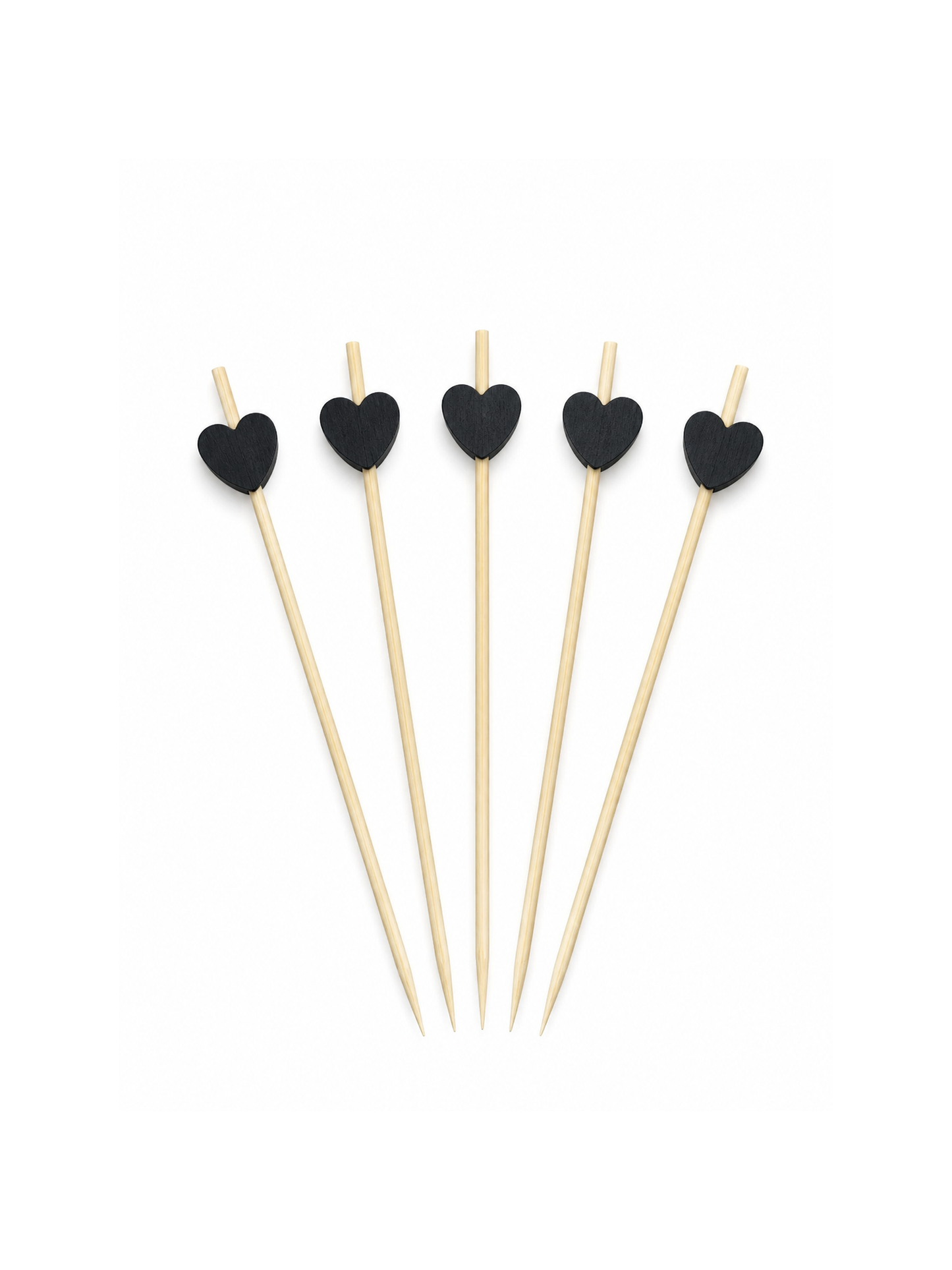 Black Heart Wood Picks, 100 Count — White background hero (1 of 8)