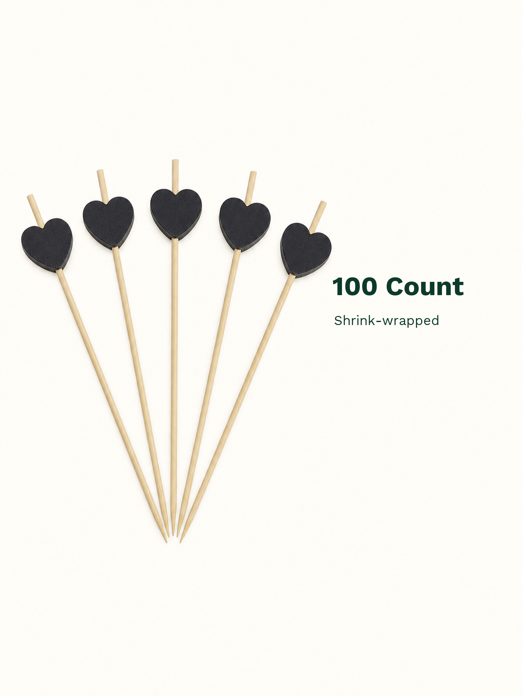Black Heart Wood Picks, 100 Count — Pack facts (8 of 8)