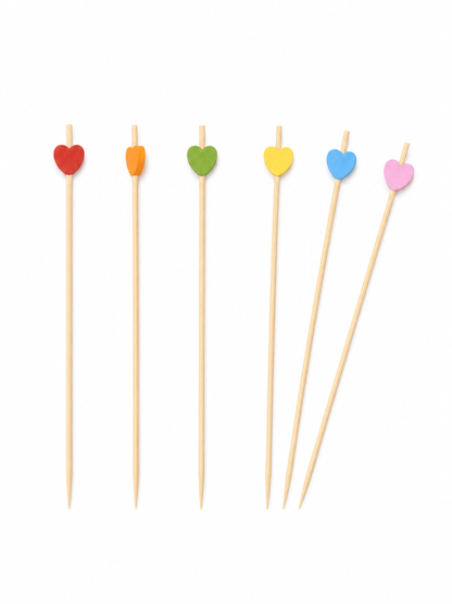 Assorted Heart Bamboo Picks, 100 Count — Multiple views (5 of 8)