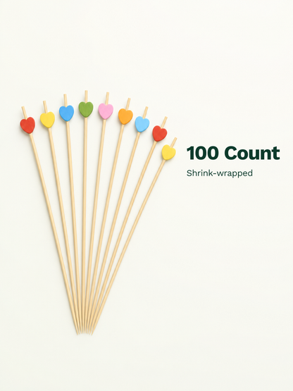 Assorted Heart Bamboo Picks, 100 Count — Pack facts (8 of 8)