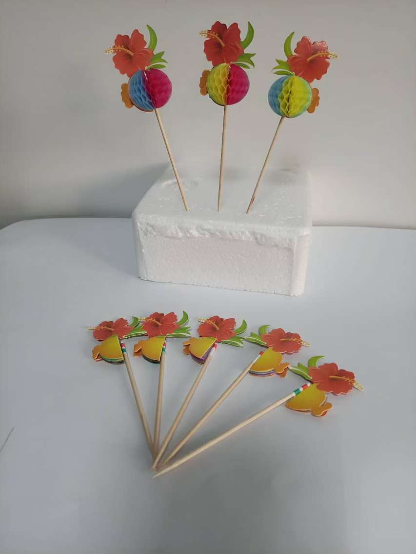 4-Inch Hibiscus Party Picks, 100 Count