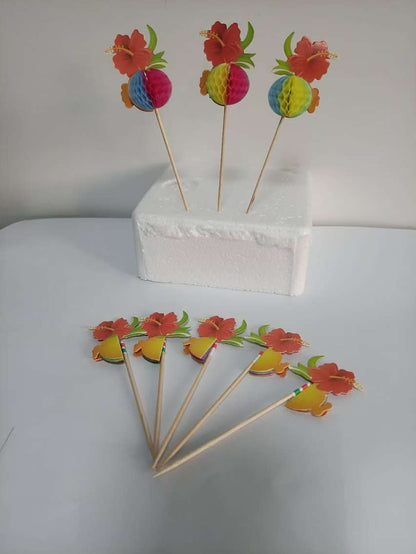 4-Inch Hibiscus Party Picks, 100 Count
