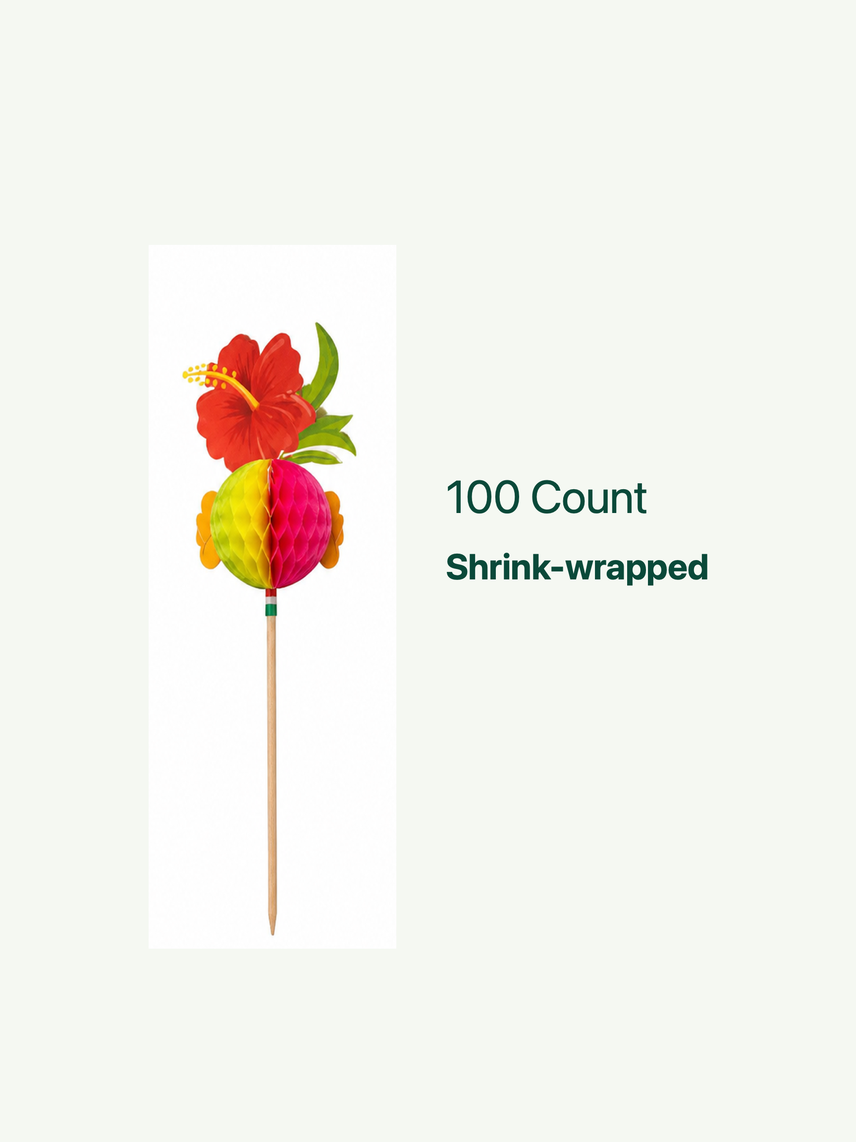 4-Inch Hibiscus Party Picks, 100 Count — PDP image 8 of 8