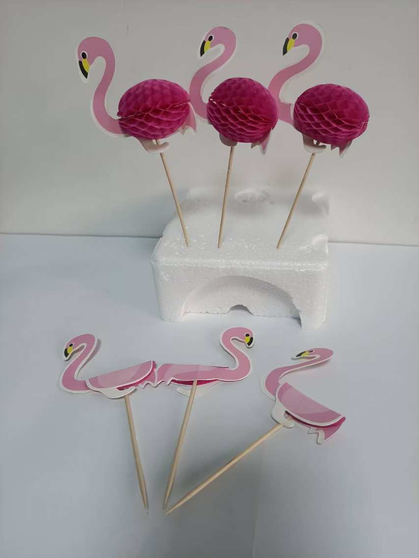4-Inch Pink Flamingo Party Picks, 100 Count
