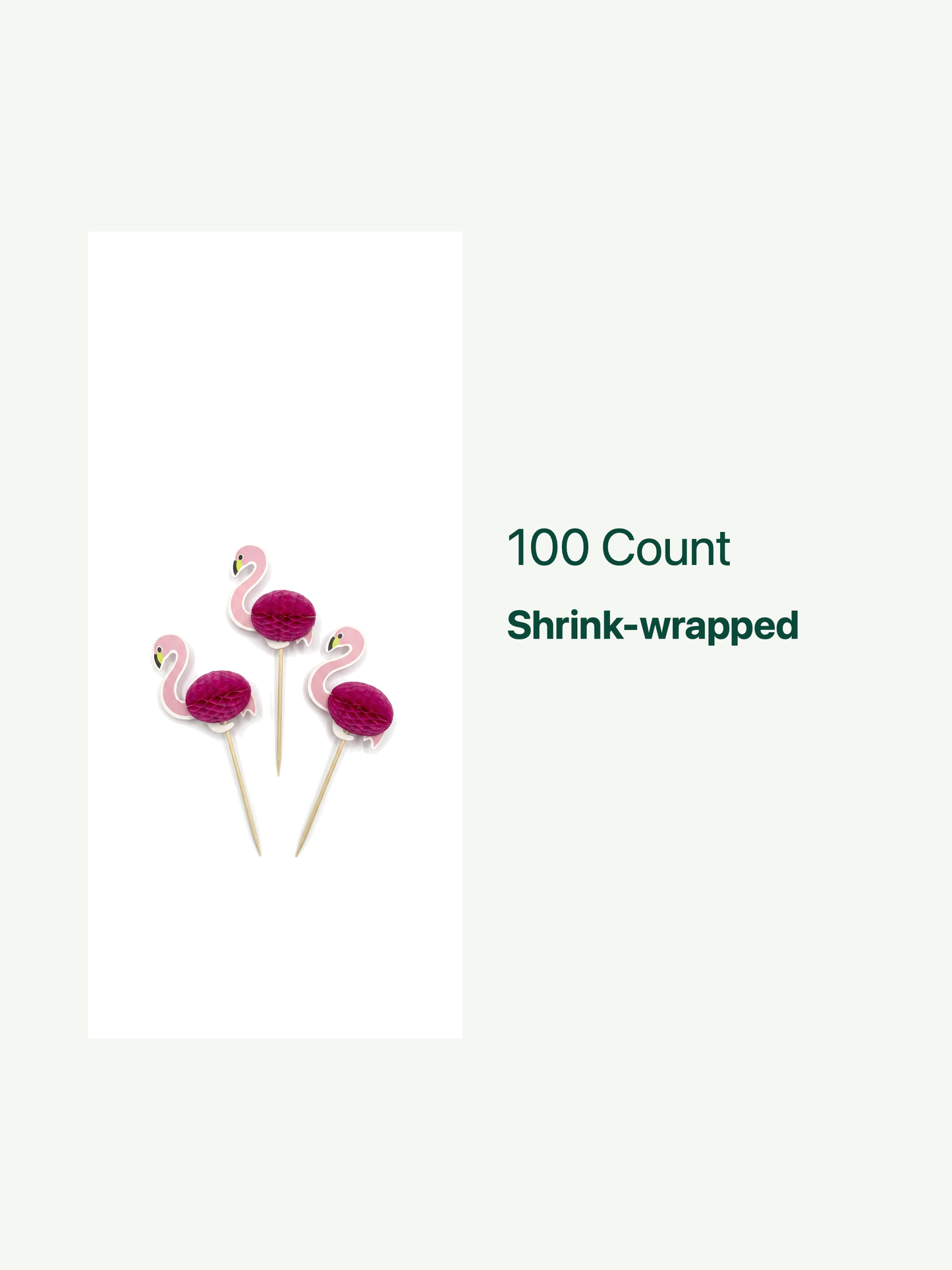 4-Inch Pink Flamingo Party Picks, 100 Count — PDP 08