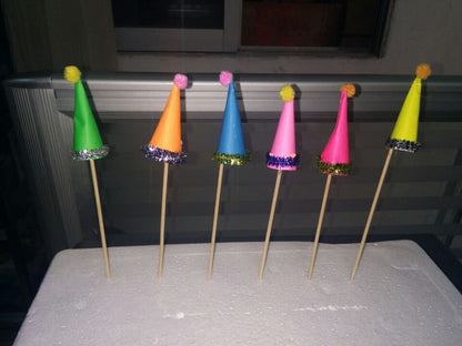 6-Inch Party Hat Picks, 100 Count
