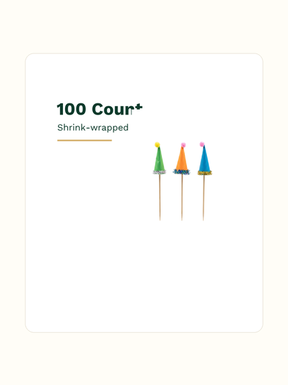 6-Inch Party Hat Picks, 100 Count — PDP 08
