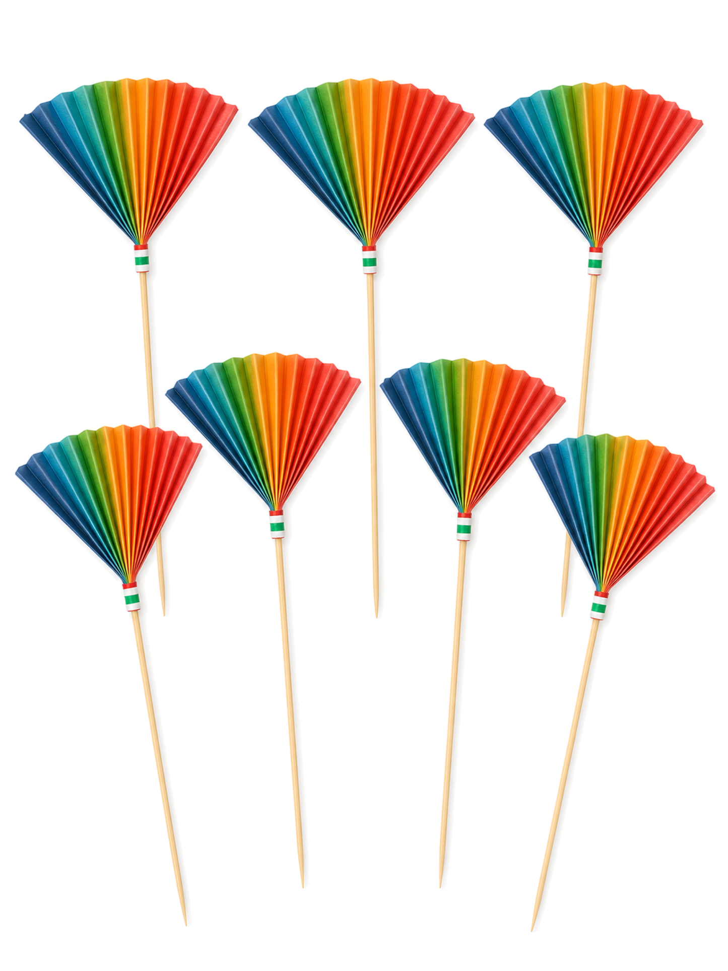 6-Inch Paper Fan Picks, 100 Count — White background hero (1 of 8)