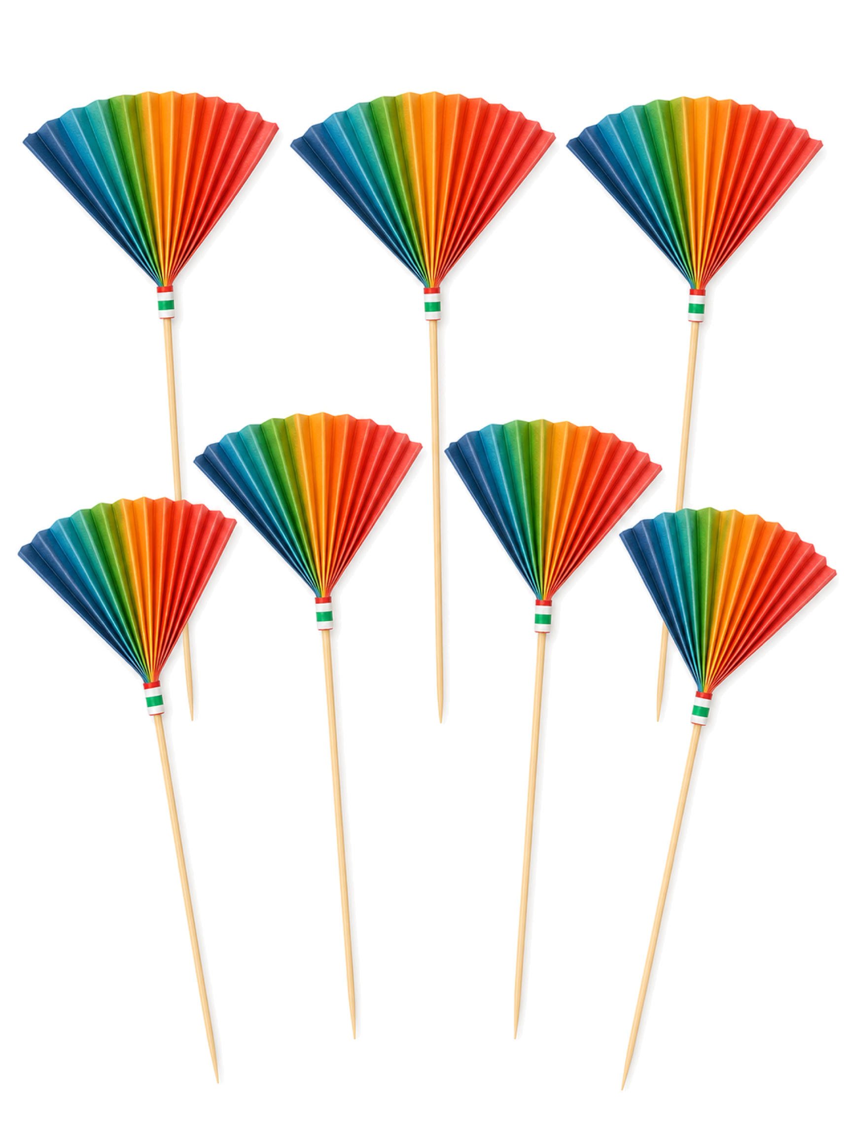 6-Inch Paper Fan Picks, 100 Count — White background hero (1 of 8)