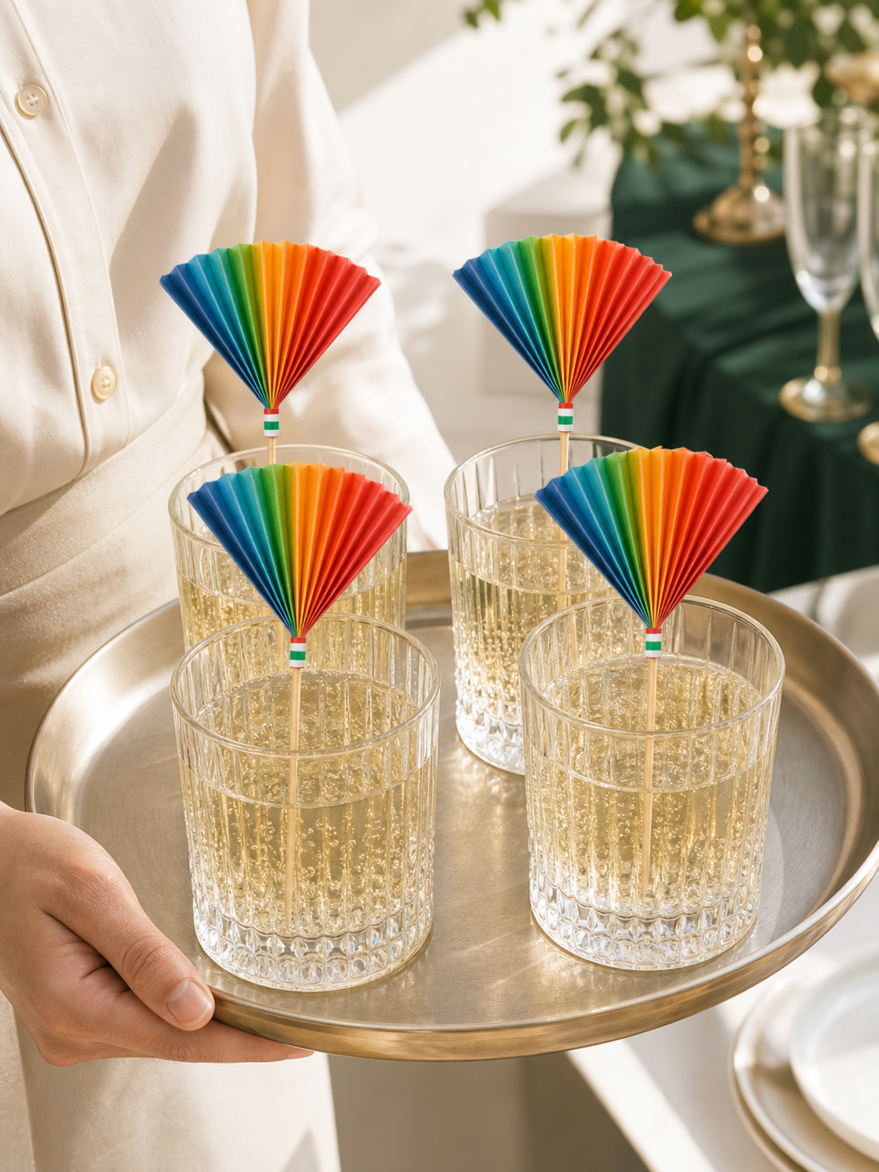 6-Inch Paper Fan Picks, 100 Count — B2B service scene (7 of 8)