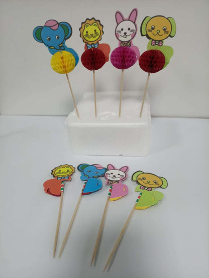 4-Inch Assorted Animal Party Picks, 100 Count