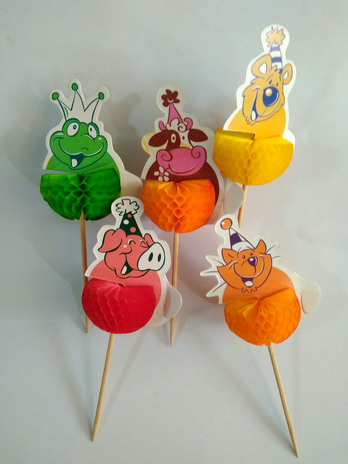 4-Inch Zoo Animal Character Party Picks, 100 Count