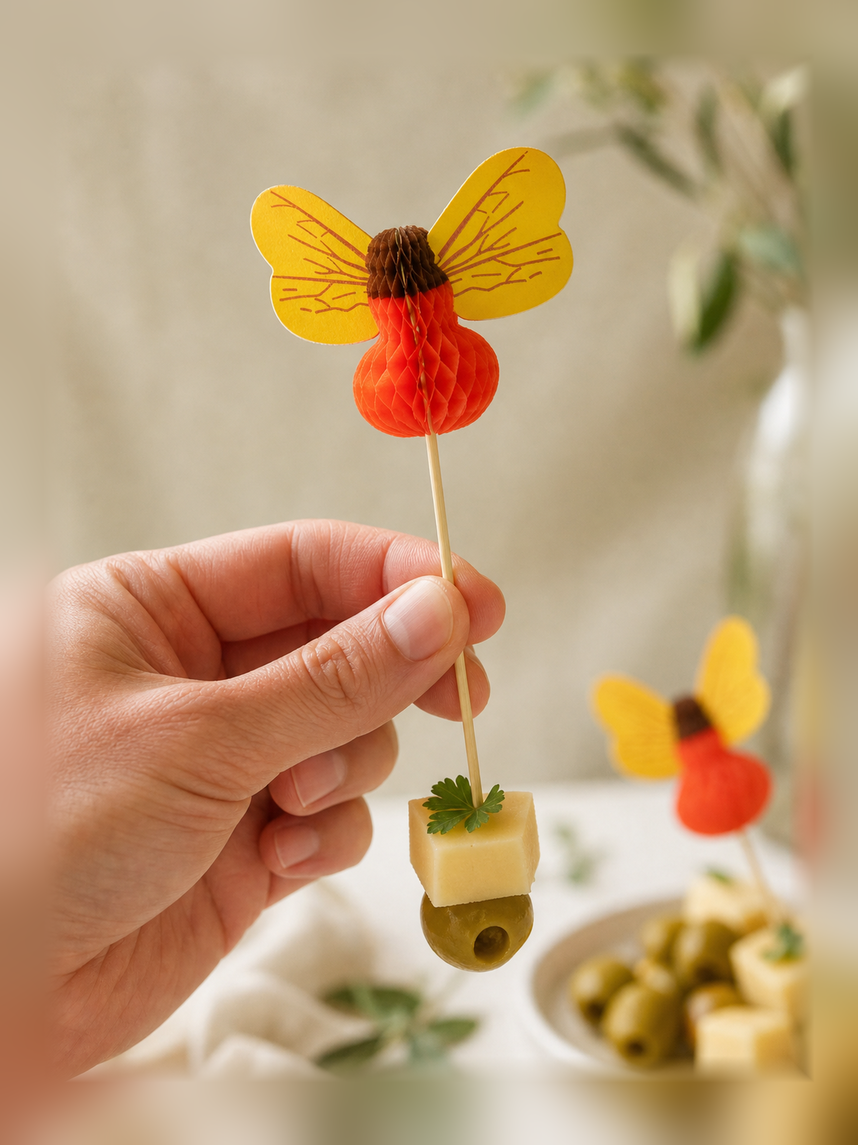 4-Inch Bee Party Picks, 100 Count — In-use scale (4 of 8)