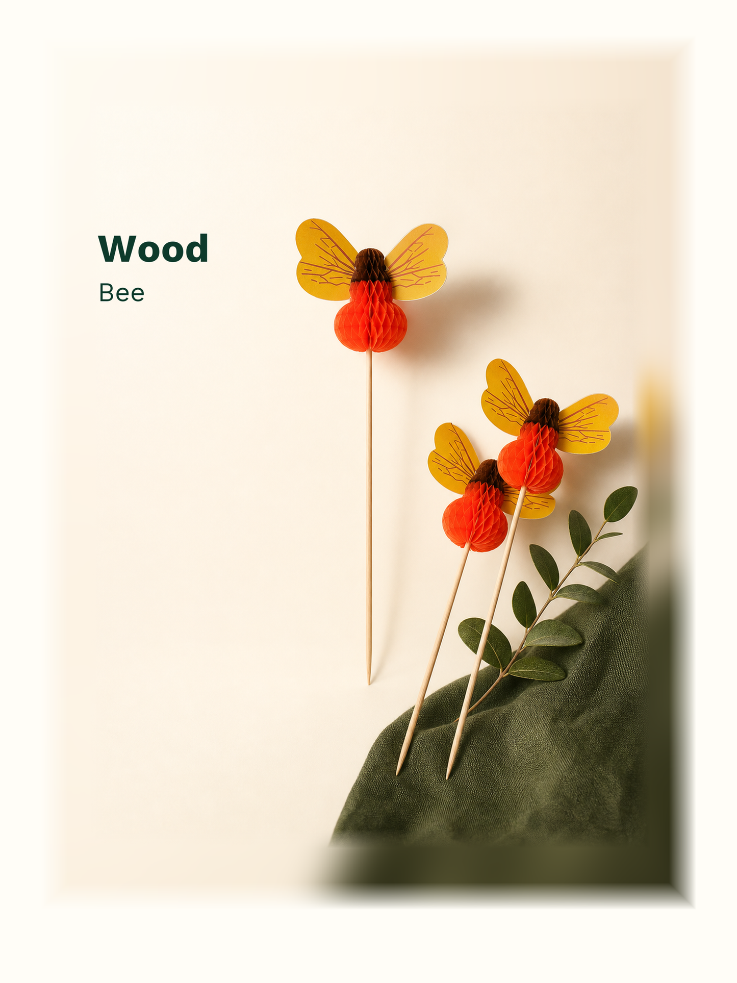 4-Inch Bee Party Picks, 100 Count — Material and pattern information (6 of 8)