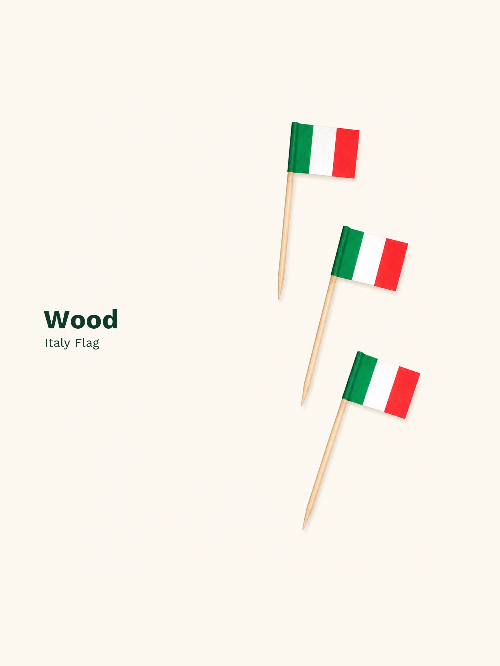 Italy Flag Picks, 100 Count — Material and pattern information (6 of 8)