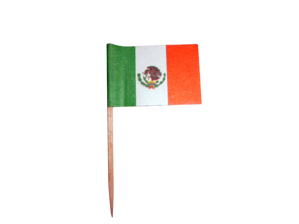 Mexico Flag Picks, 100 Count