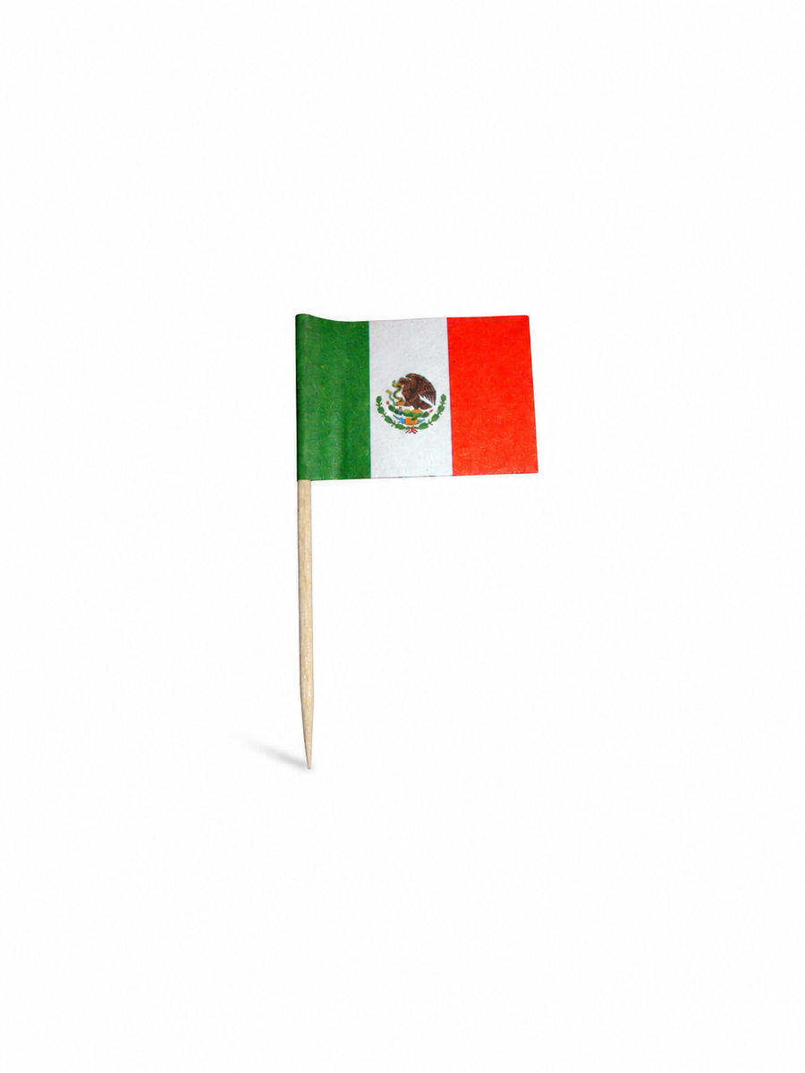 Mexico Flag Picks, 100 Count — White background hero