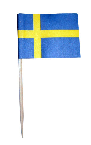 Sweden Flag Picks, 100 Count